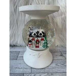 Bath and Body Works Holiday House Water Globe 3 Wick Light Up Candle Holder Pede
